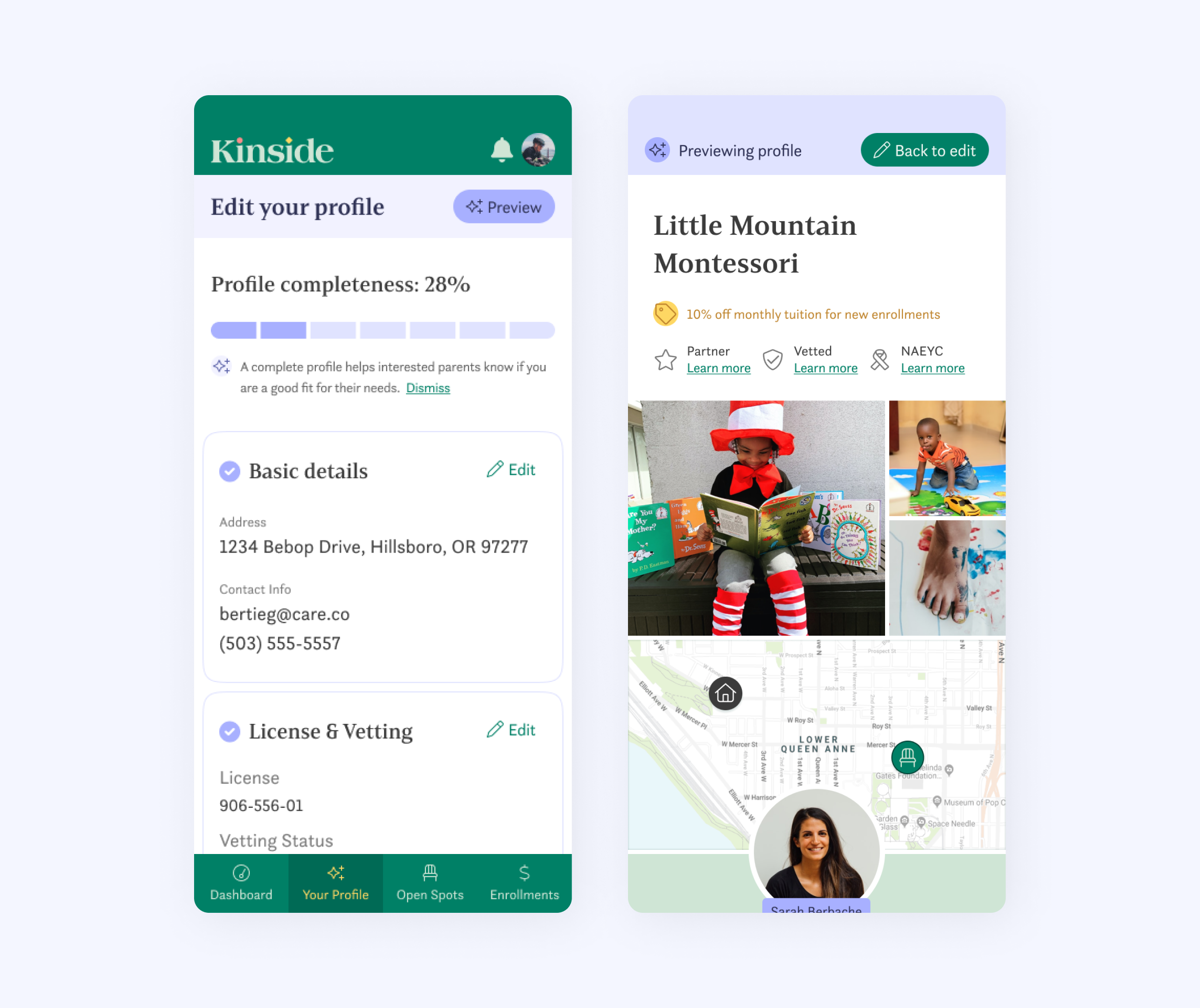 Kinside Profile Set-up